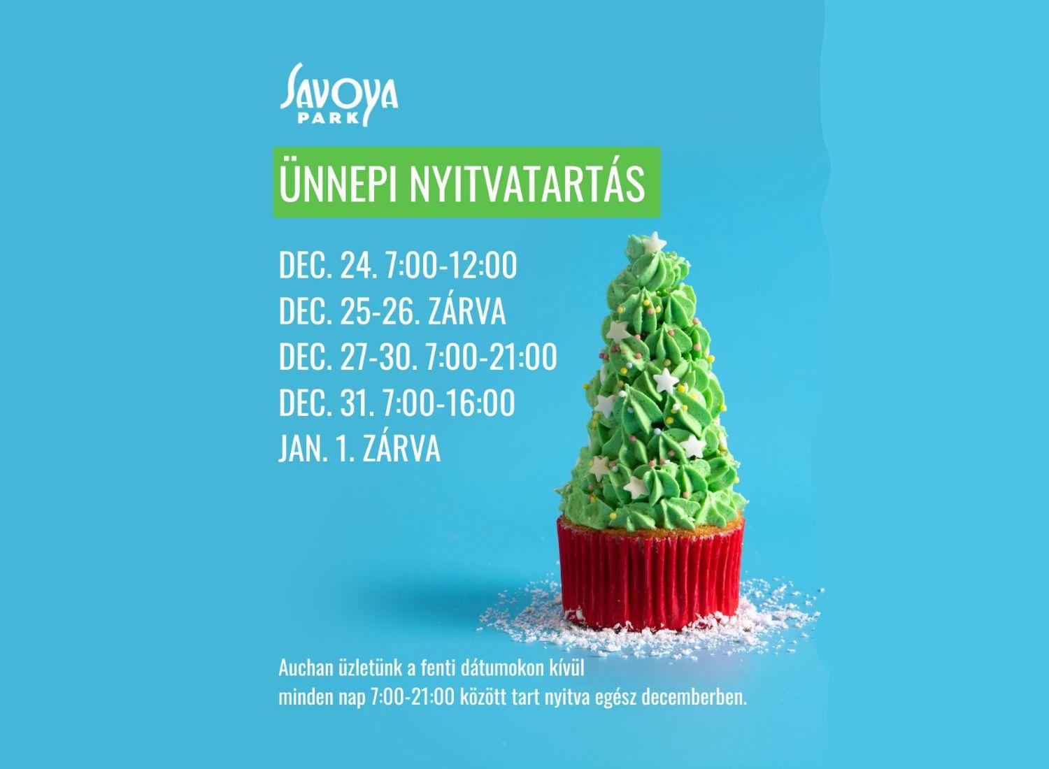 savoya park, ünnepi, nyitvatartás