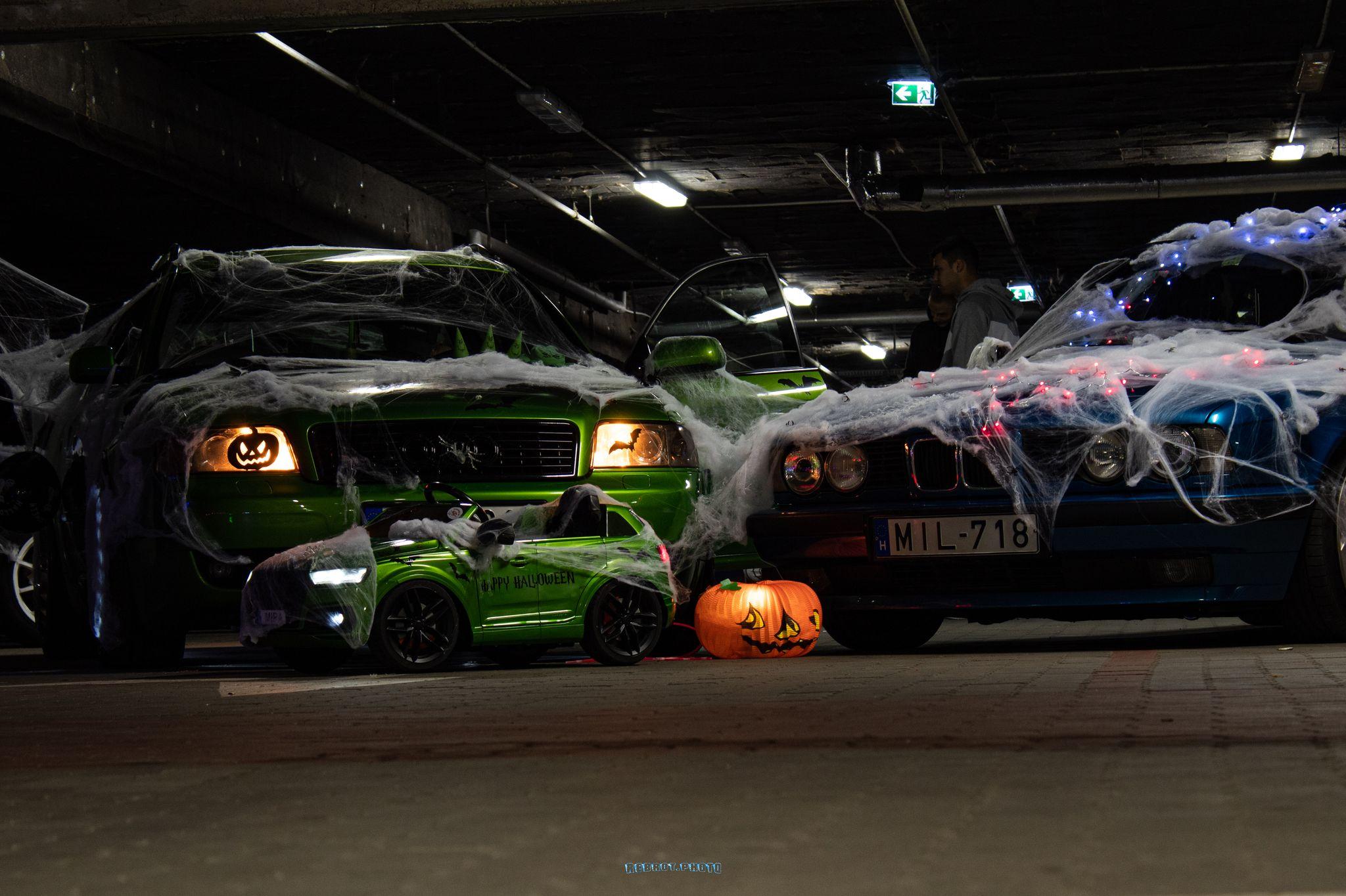 Halloweeni autós találkozót rendeztek a Savoya mélygarázsában